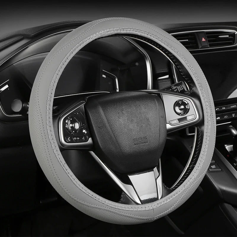 Steering Wheel Cover Perforated Faux Leather Anti-Slip Grip