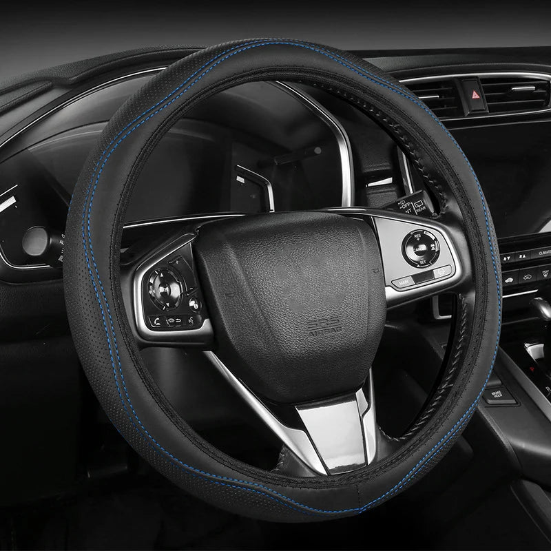 Steering Wheel Cover Perforated Faux Leather Anti-Slip Grip