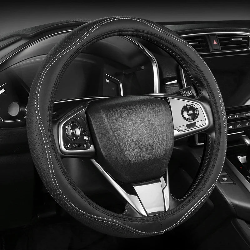 Steering Wheel Cover Perforated Faux Leather Anti-Slip Grip