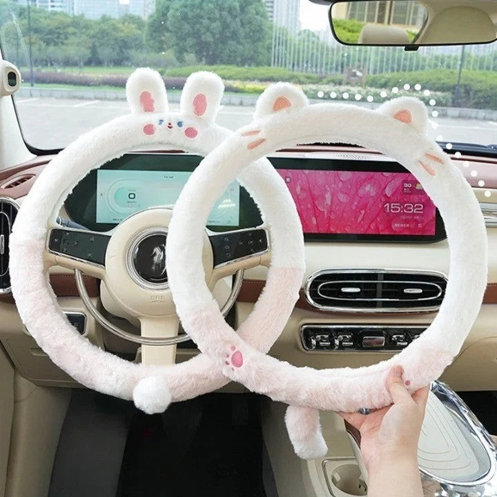 Steering Wheel Cover Plush Animal Design Warm Grip