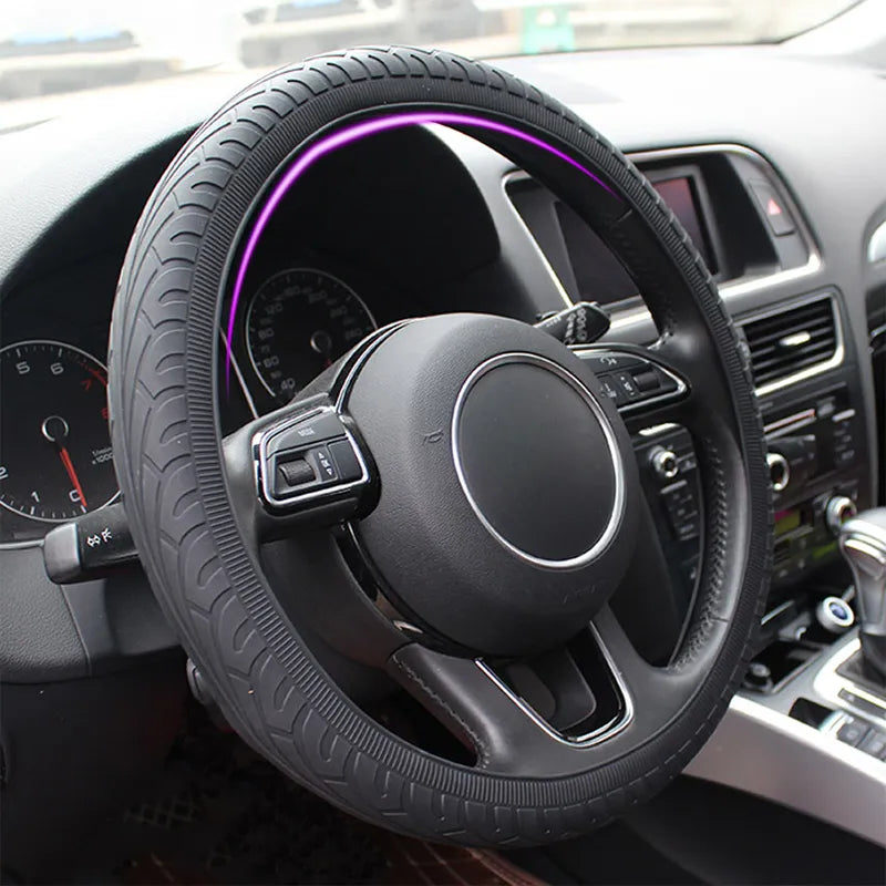 Steering Wheel Cover Silicone Non-Slip Fits 14–16 Inch