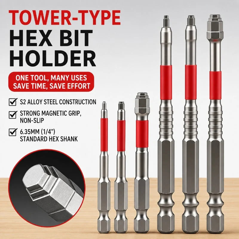 Stepped Hex Bit Set Magnetic Multi-Size S2 Alloy Steel