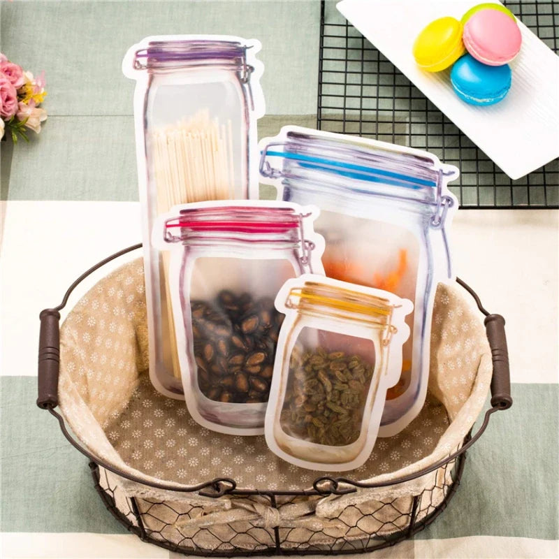 Storage Bags Transparent Reusable Foldable PET PE