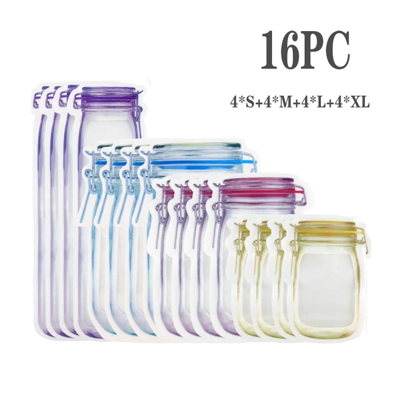 Storage Bags Transparent Reusable Foldable PET PE
