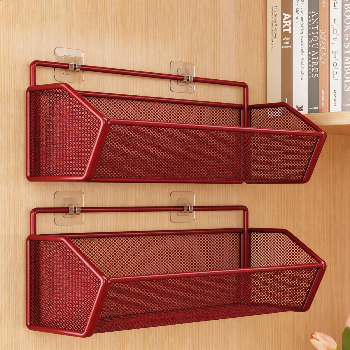 Storage Basket Over-Cabinet Hanging Rust-Resistant Metal Mesh