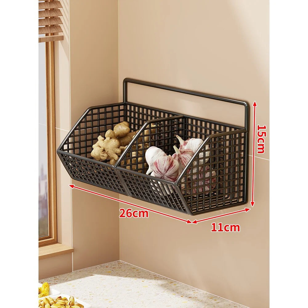 Storage Basket Wall-Mounted Ventilated Plastic