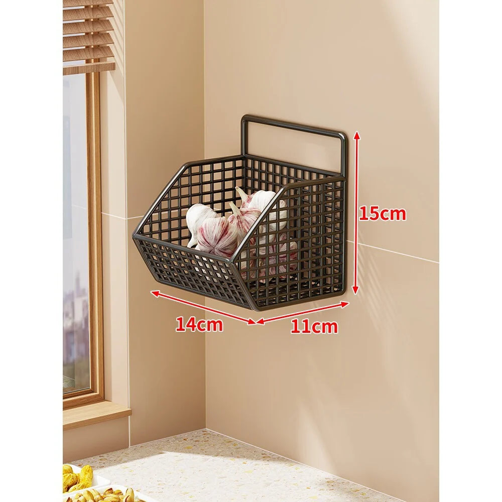 Storage Basket Wall-Mounted Ventilated Plastic