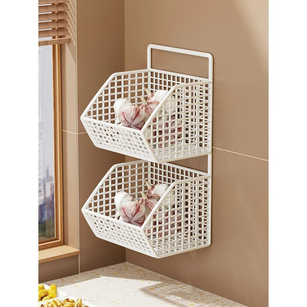 Storage Basket Wall-Mounted Ventilated Plastic