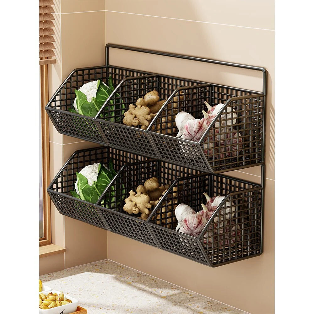 Storage Basket Wall-Mounted Ventilated Plastic