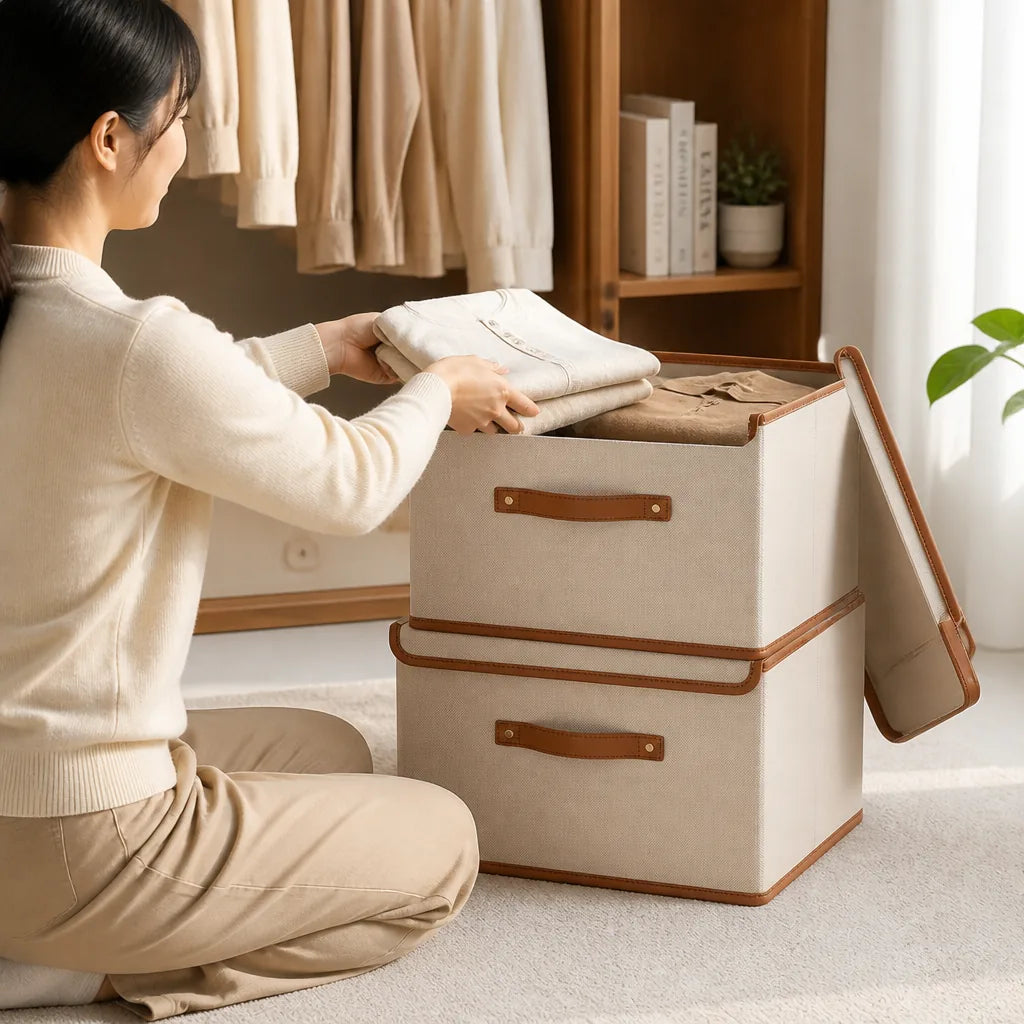 Storage Box Foldable Waterproof Stackable With Lid