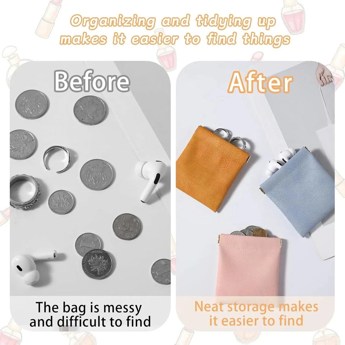 Storage Pouch Set One-Hand Squeeze Opening Color-Coded 4-Pack