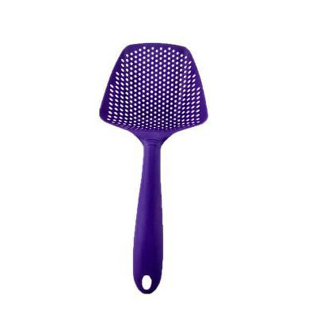 Strainer Spoon Plastic Dishwasher-Safe S scoop-and-Drain Design