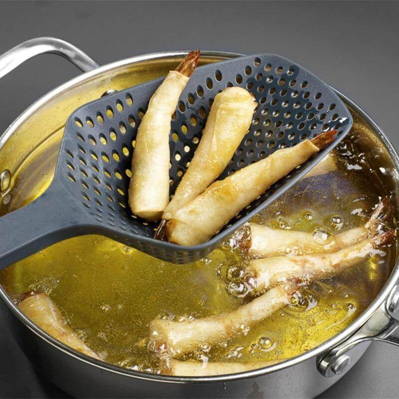 Strainer Spoon Plastic Dishwasher-Safe S scoop-and-Drain Design