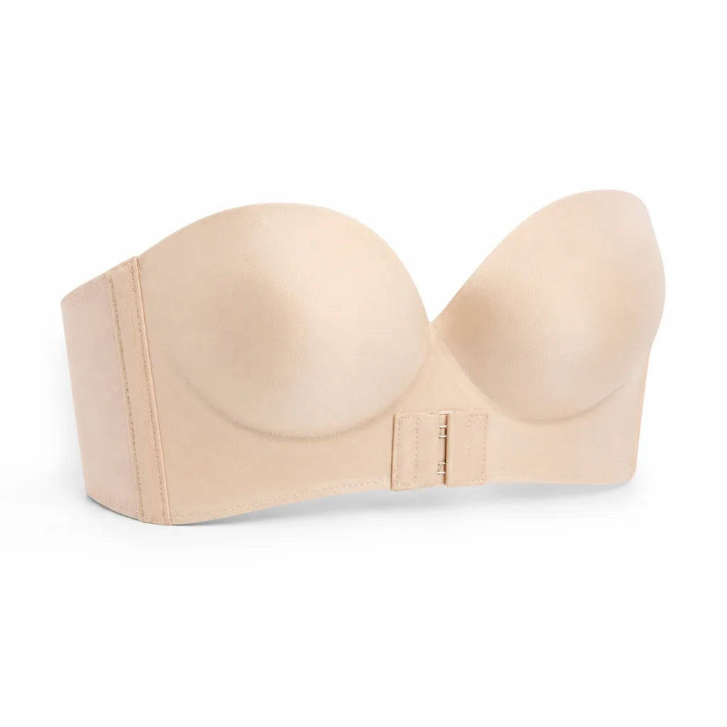 Strapless Push-Up Bra Front Buckle 5D Padded