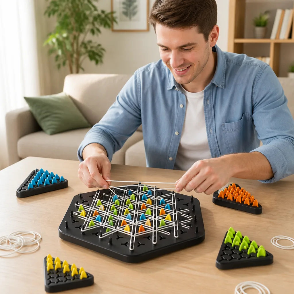 Strategy Board Game Triangle Chain ABS Plastic 2-4 Players