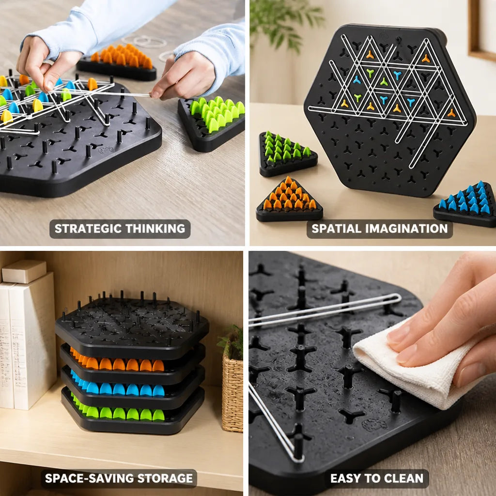 Strategy Board Game Triangle Chain ABS Plastic 2-4 Players