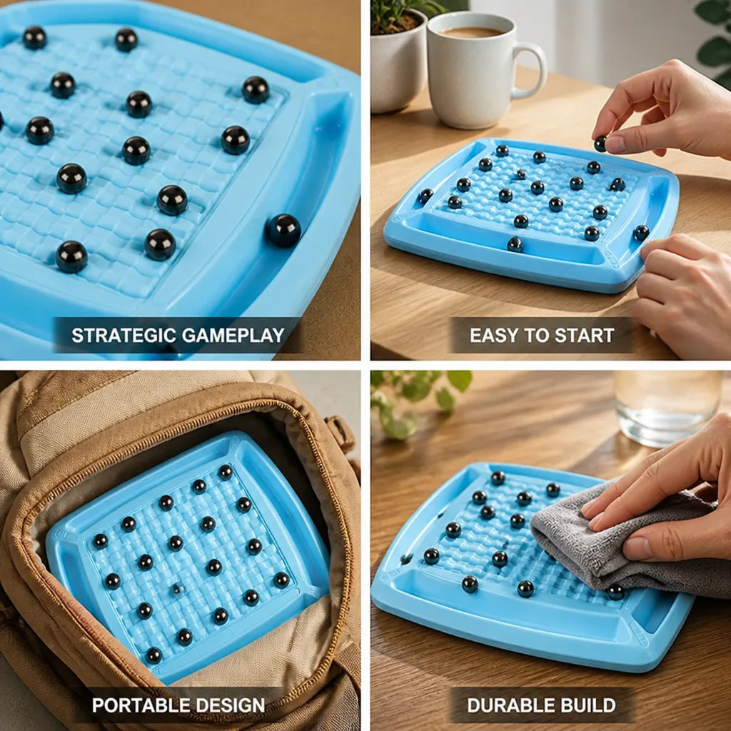 Strategy Game Magnetic Board 20 Black Balls