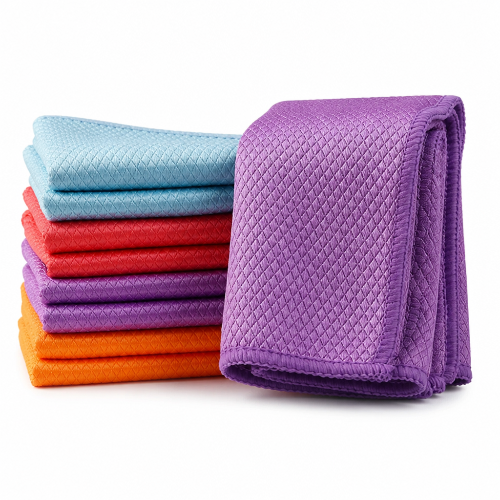 Streak-Free Super-Absorbent Polyester-Nylon Cleaning Cloths