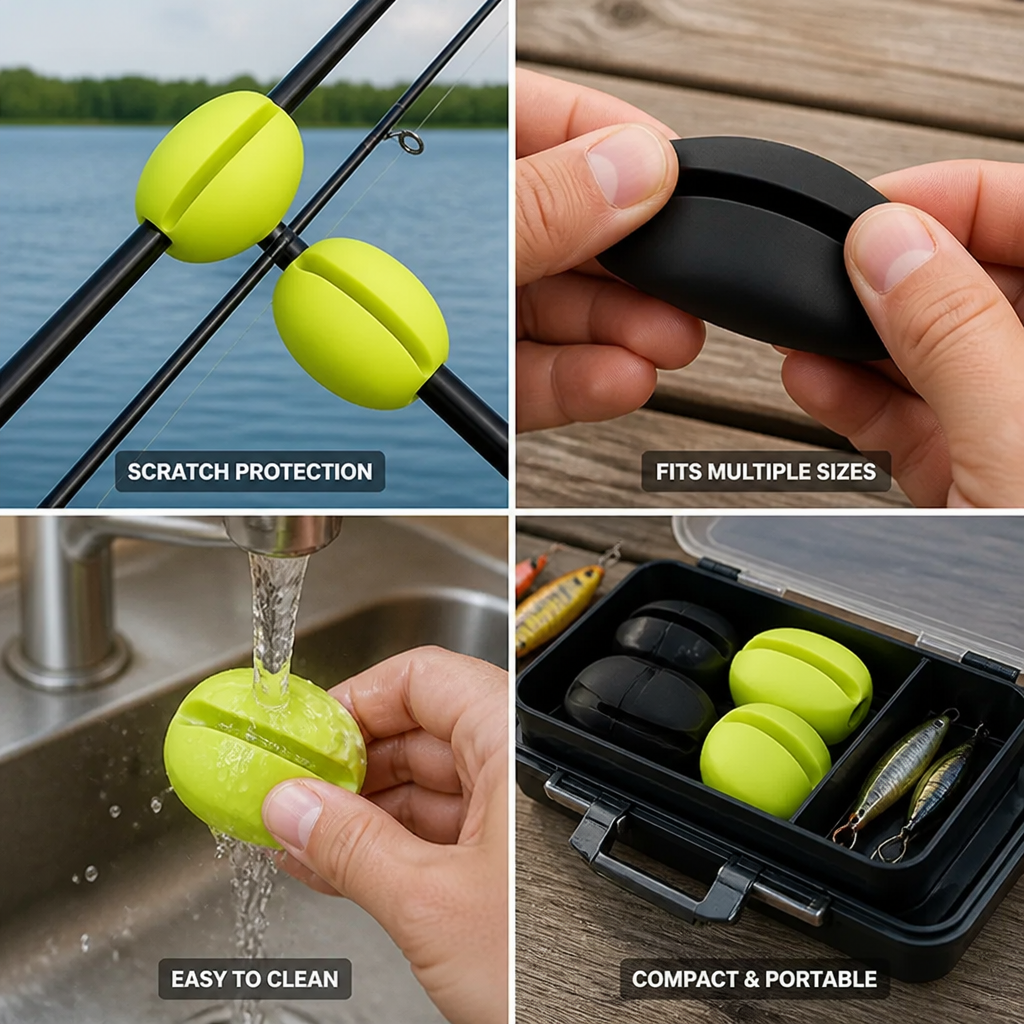 Stretchable Silicone Fishing Rod Holder (2-Pack)