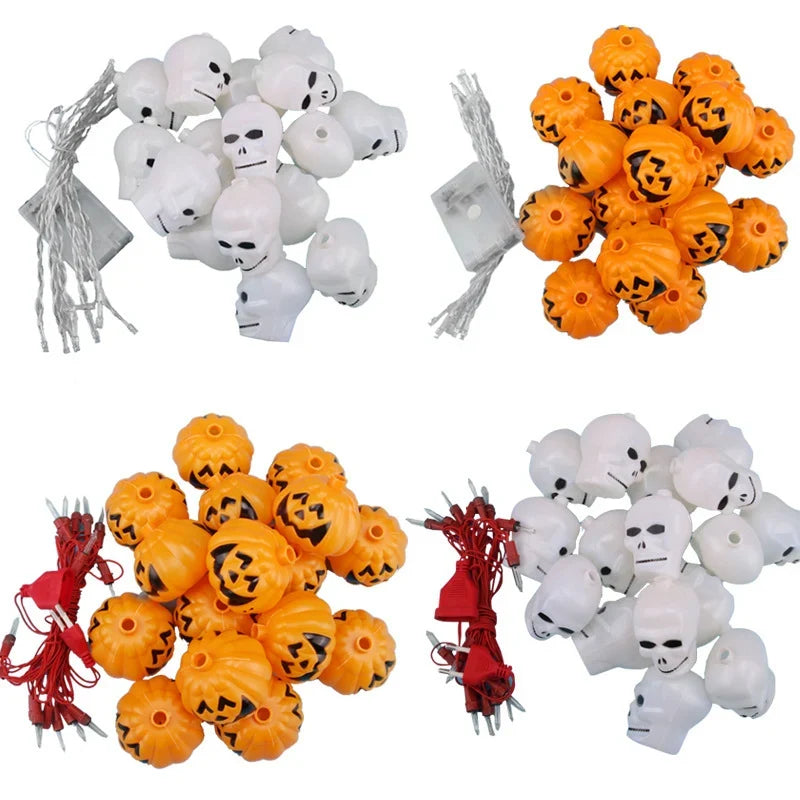 String Lights Battery-Powered Jack-O-Lantern Indoor & Outdoor