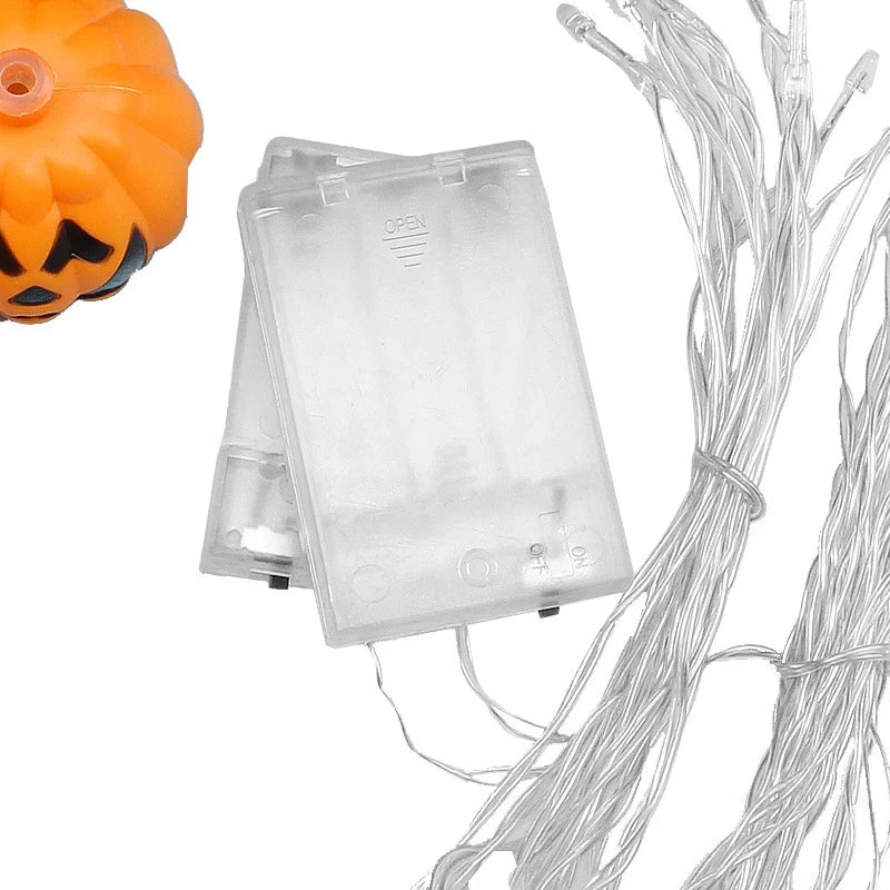 String Lights Battery-Powered Jack-O-Lantern Indoor & Outdoor