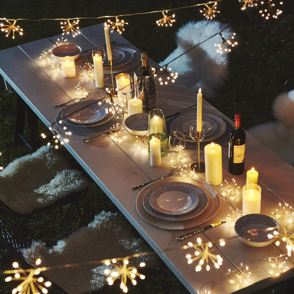 String Lights Copper Starburst Warm White LEDs