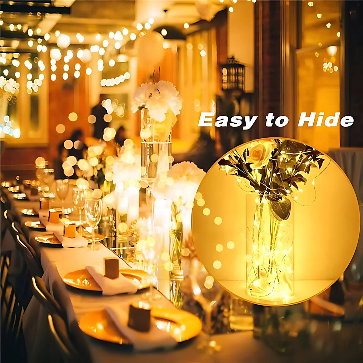 String Lights Flexible Wire Waterproof Set of 100