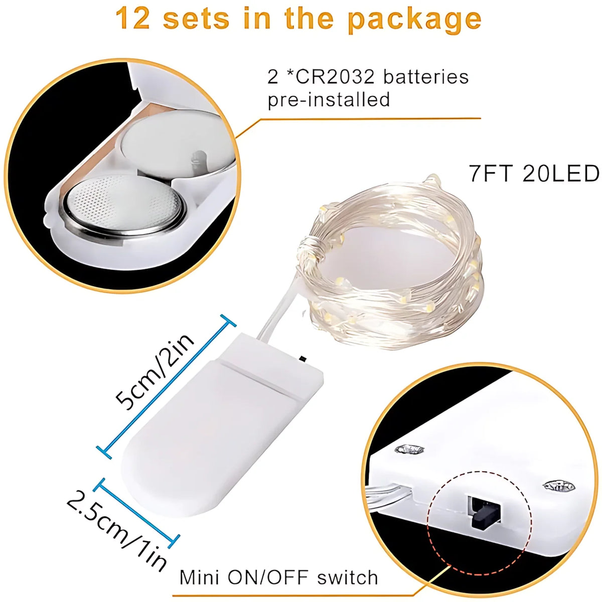 String Lights Flexible Wire Waterproof Set of 100