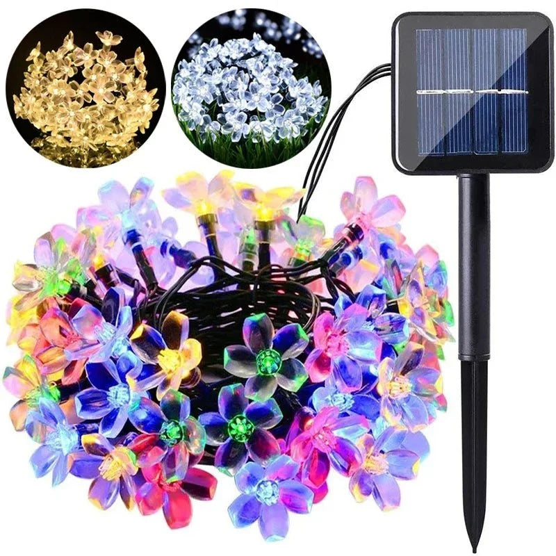 String Lights Solar Cherry Blossom Waterproof