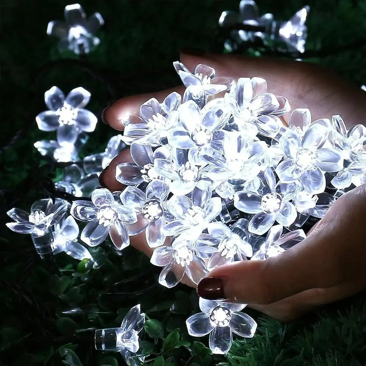 String Lights Solar Cherry Blossom Waterproof