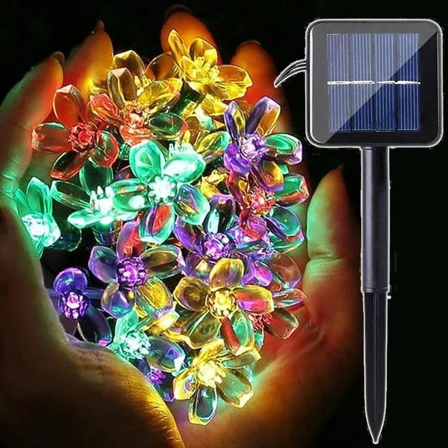 String Lights Solar Cherry Blossom Waterproof