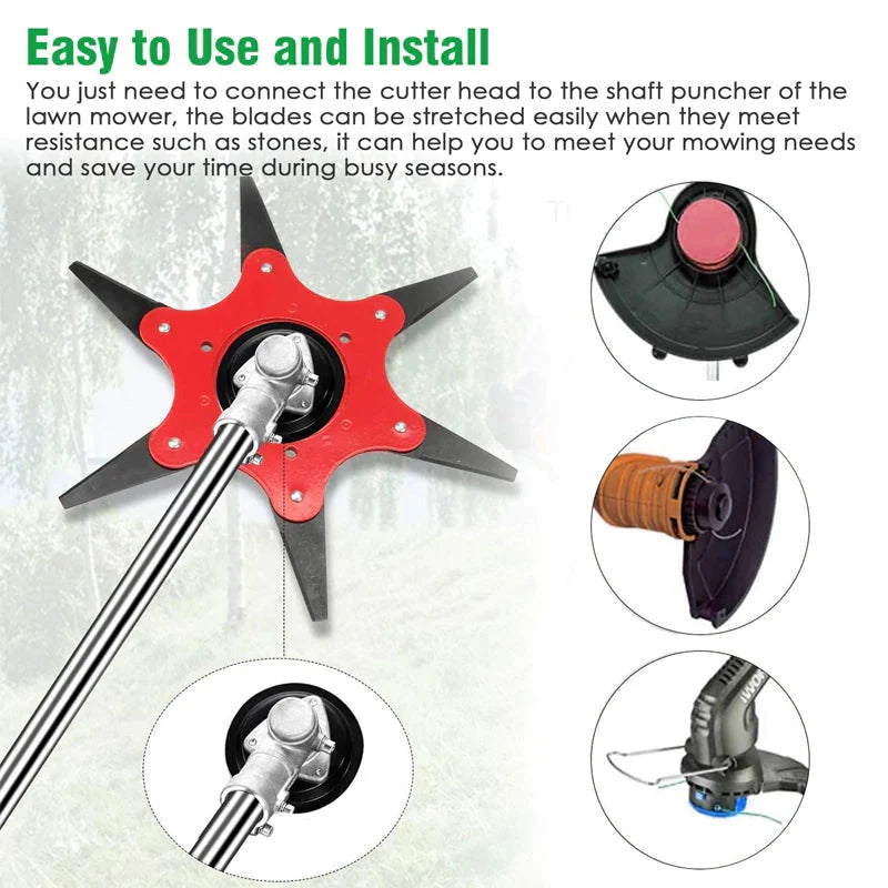String Trimmer Head 6-Blade Manganese Steel