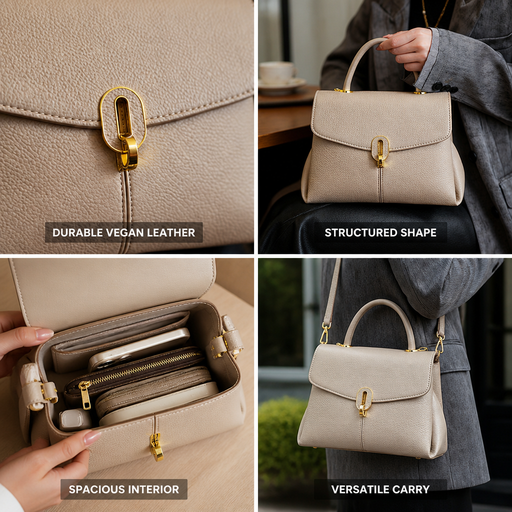 Structured Handcrafted Vegan Leather Handbag