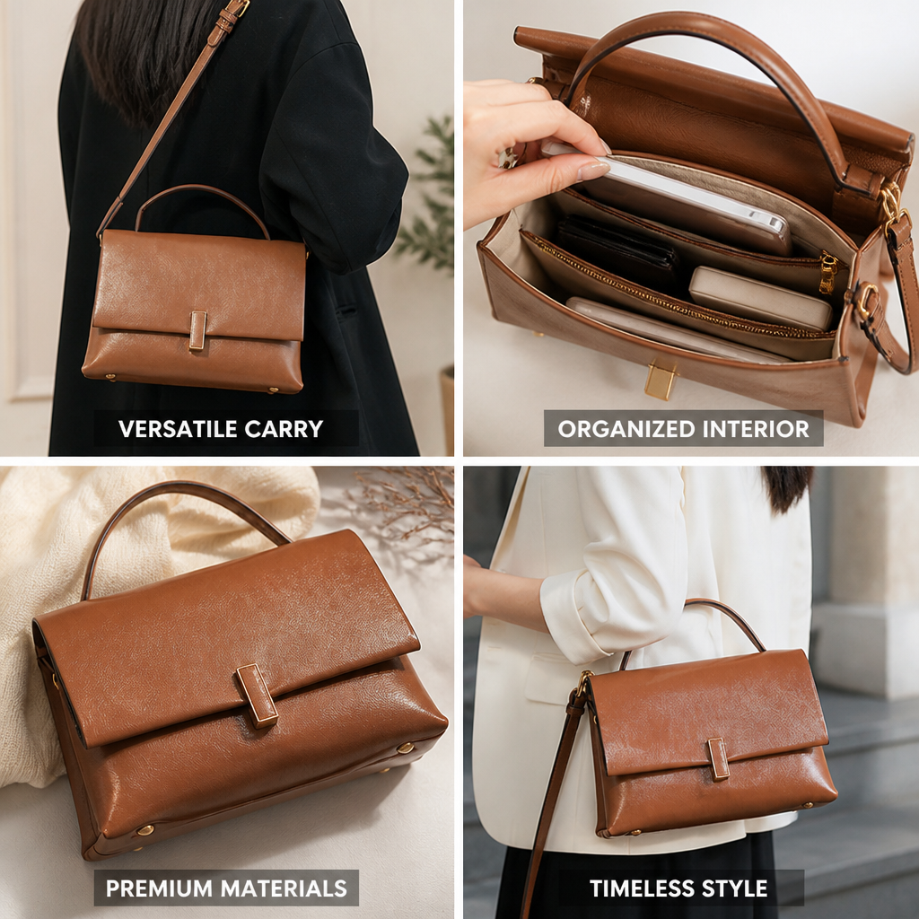 Structured Top Handle & Detachable Strap Handbag