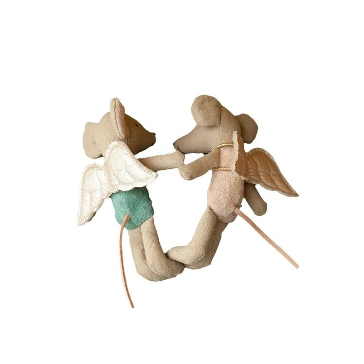 Stuffed Animal Doll Cotton-Linen Embroidered Details