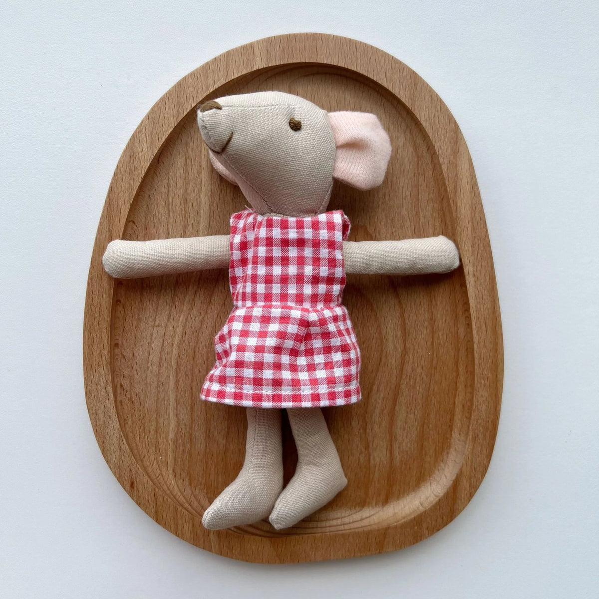 Stuffed Animal Doll Cotton-Linen Embroidered Details