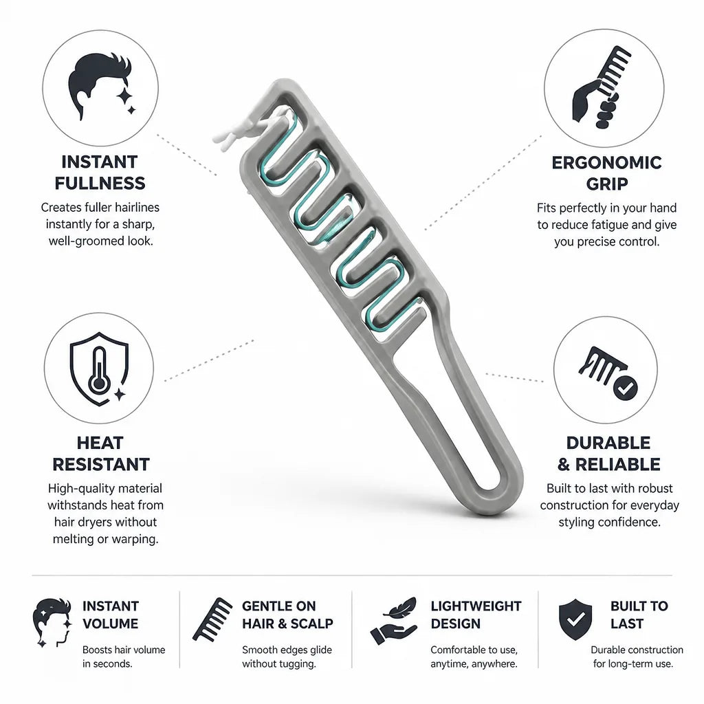 Styling Comb Instant Volume Heat-Resistant Ergonomic Grip
