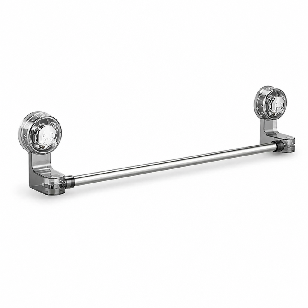 Suction-Cup No-Drill Adjustable Towel Rack