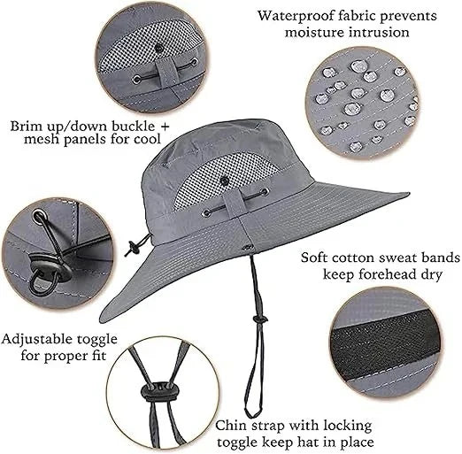 Sun Hat Dual Cooling Fans Solar & USB Rechargeable