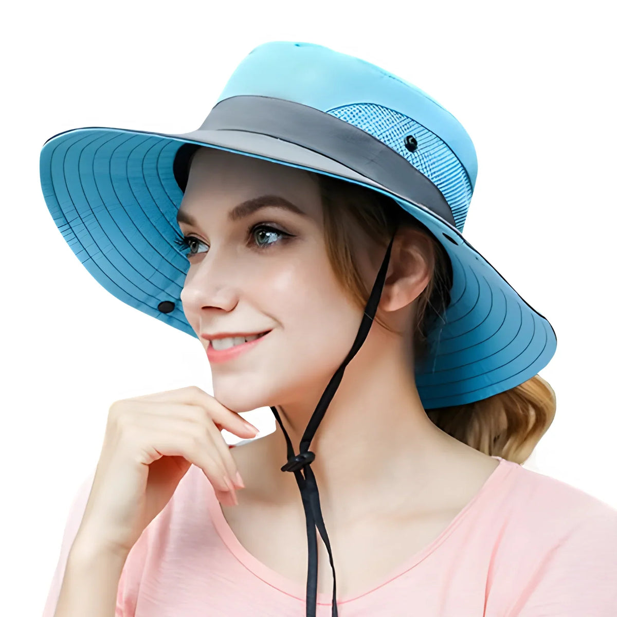 Sun Hat Wide Brim UPF 50 Ponytail Opening