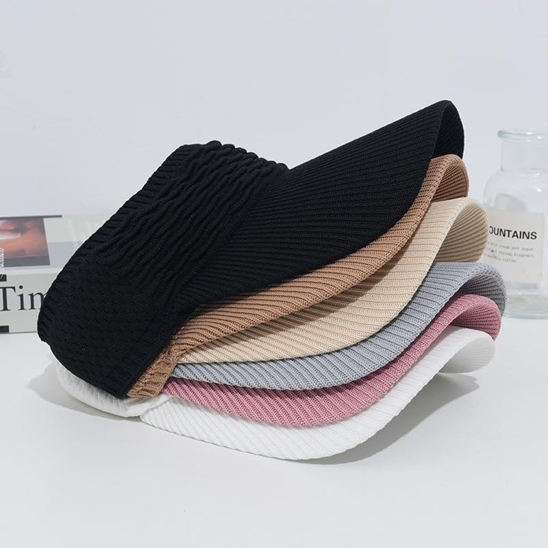 Sun Visor UPF 50+ Wide Brim Open-Top Knit Design