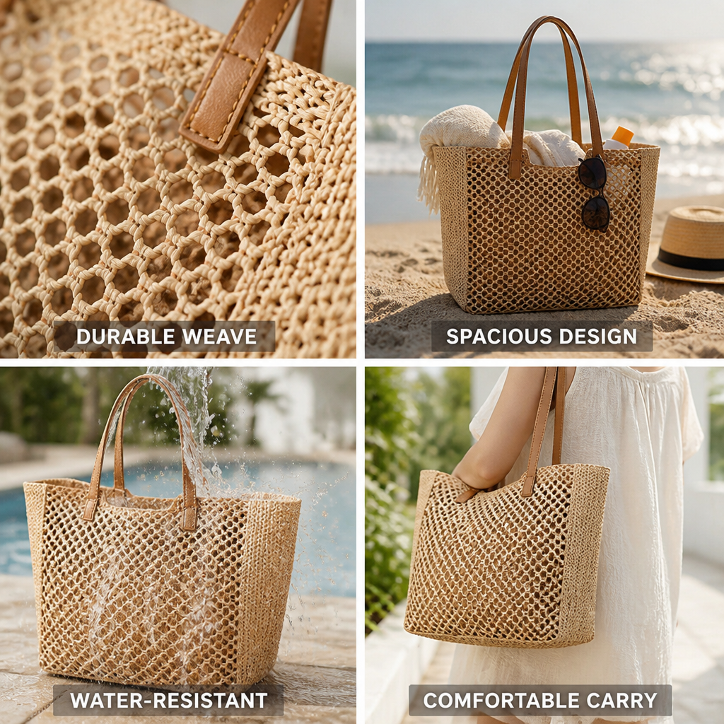 Sun- & Water-Resistant Woven Beach Bag