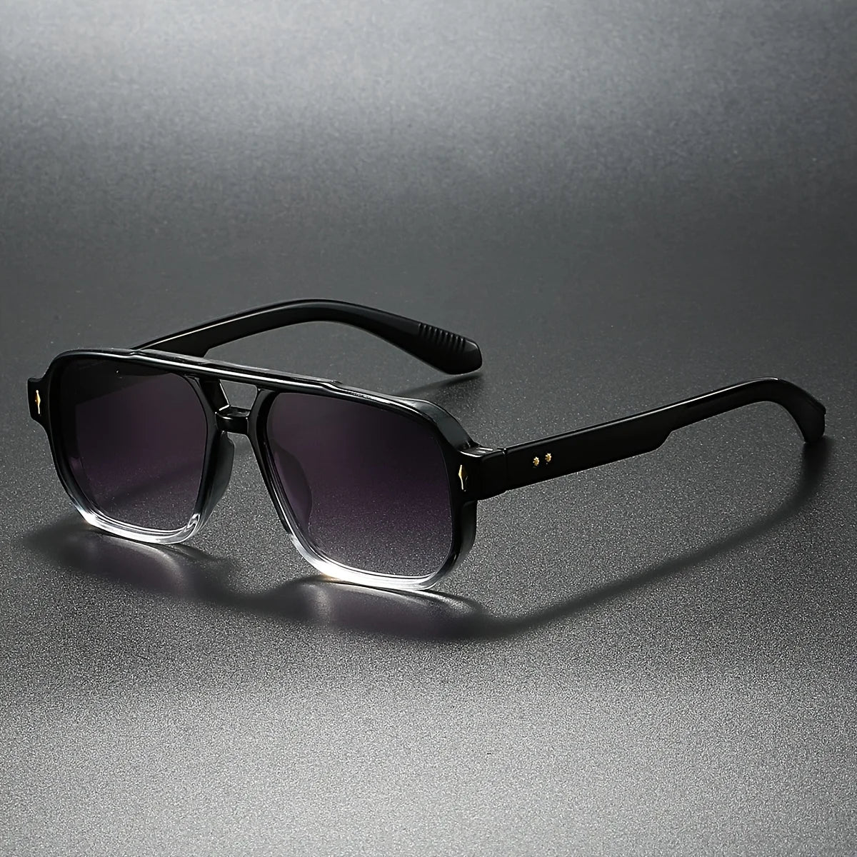 Sunglasses Retro Square Double Bridge UV400 Protection