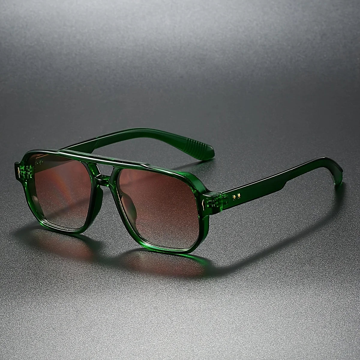 Sunglasses Retro Square Double Bridge UV400 Protection