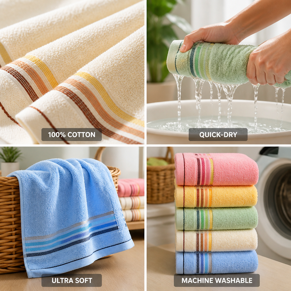 Super-Soft Quick-Dry 100% Cotton Bath Towel