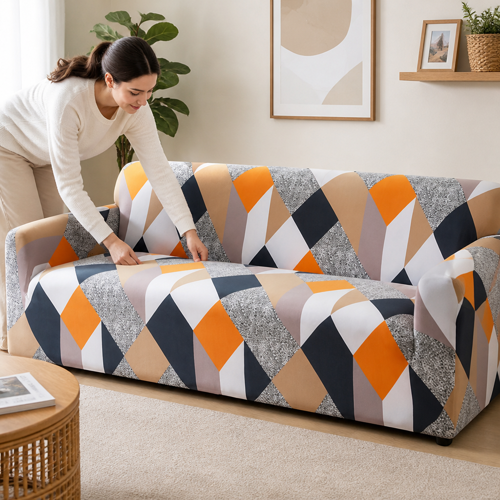 Super-Stretch Non-Slip Polyester Sofa Cover (Fits 1–4 Seaters)