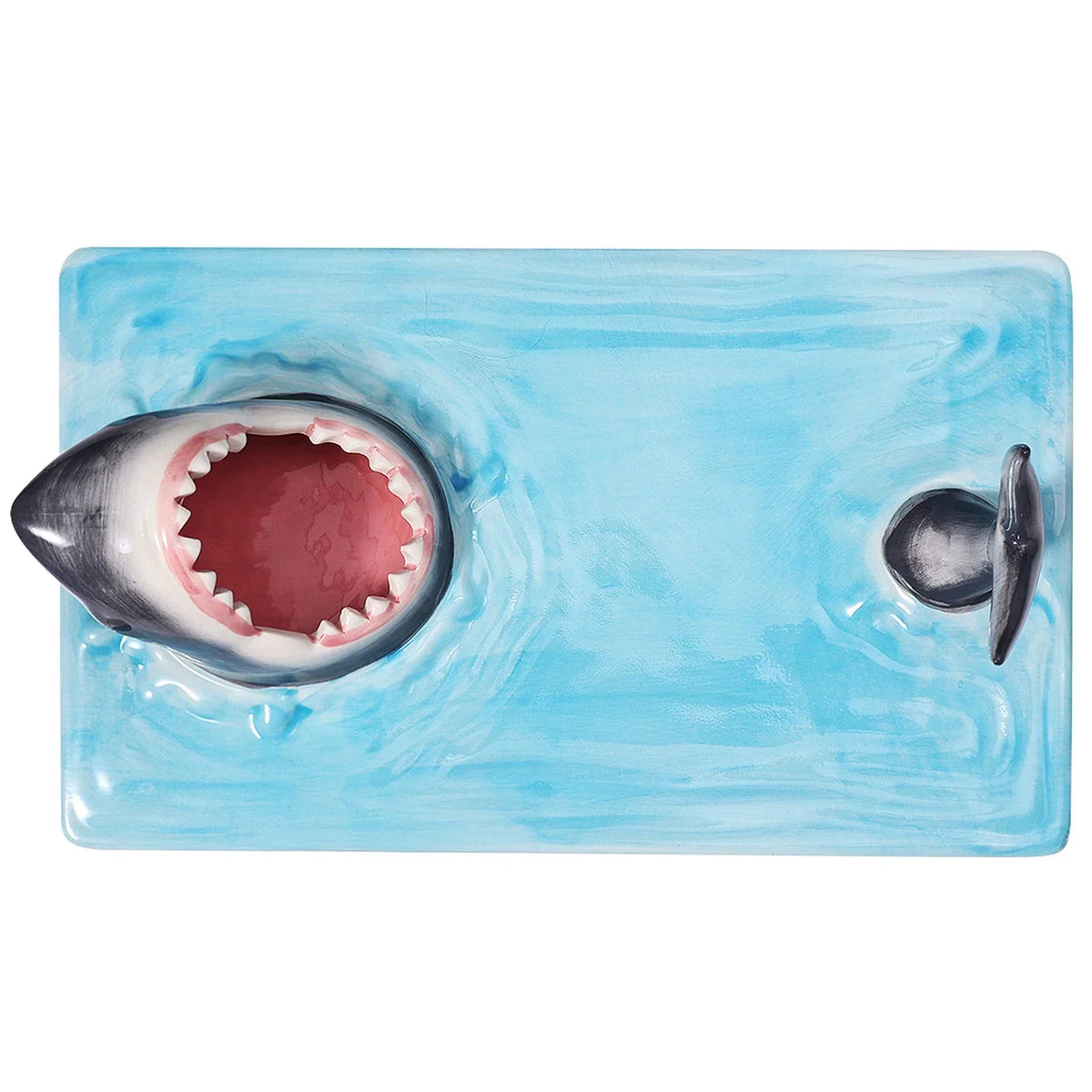 Sushi Serving Platter Ceramic Shark Design Dishwasher-Safe