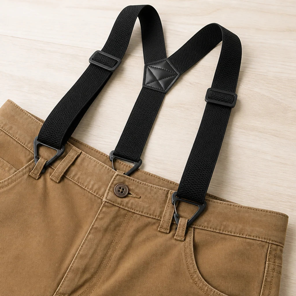 Suspenders Adjustable Elastic Straps Metal Hook Clips X or Y Back Style