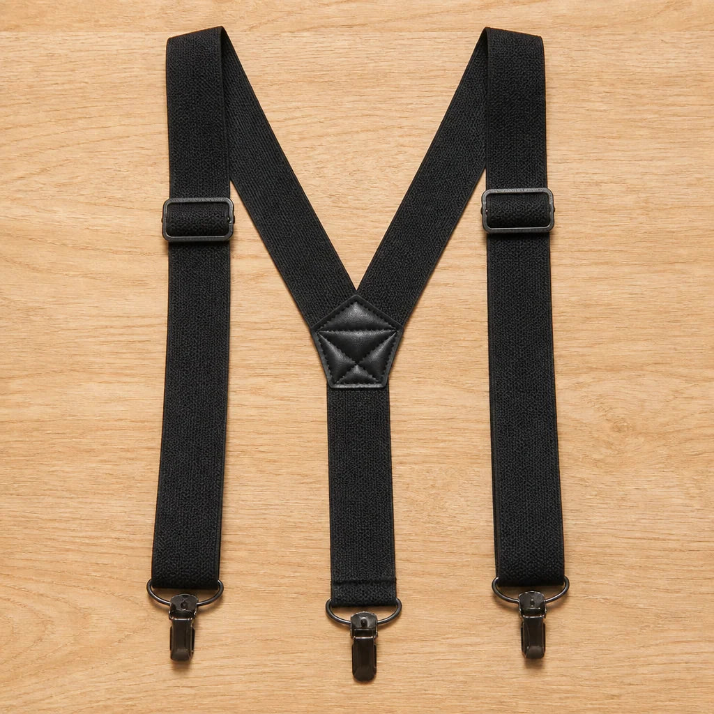 Suspenders Adjustable Elastic Straps Metal Hook Clips X or Y Back Style