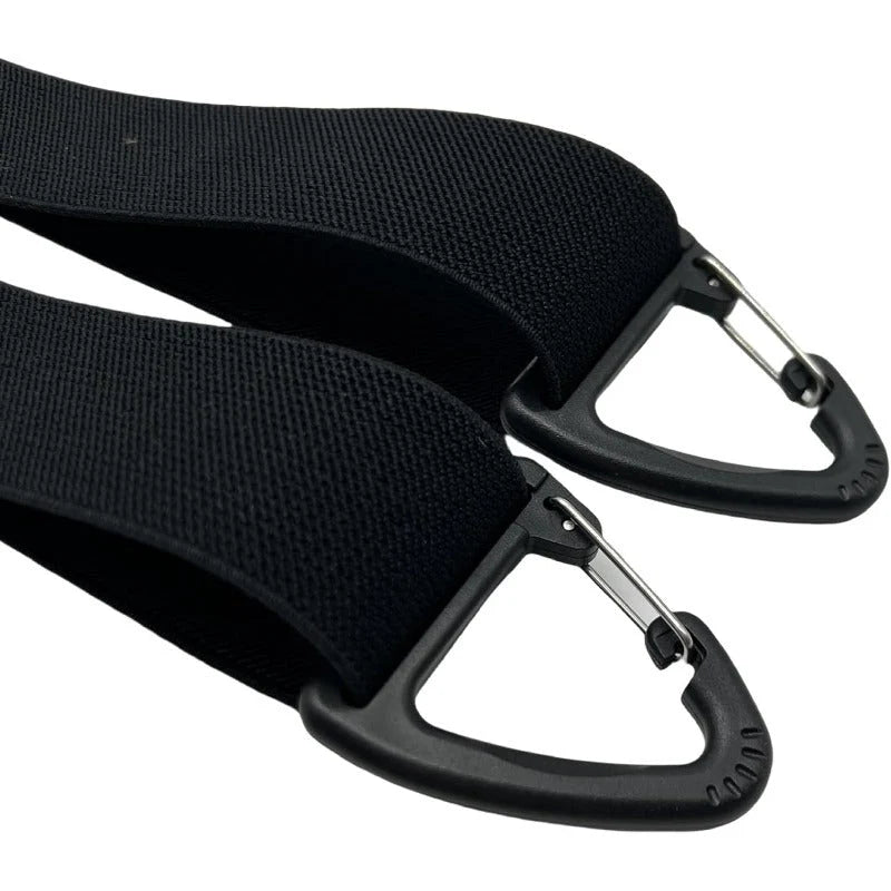Suspenders Adjustable Elastic with Locking Carabiner Hooks